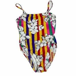 Catalina vintage high hip striped floral one piece